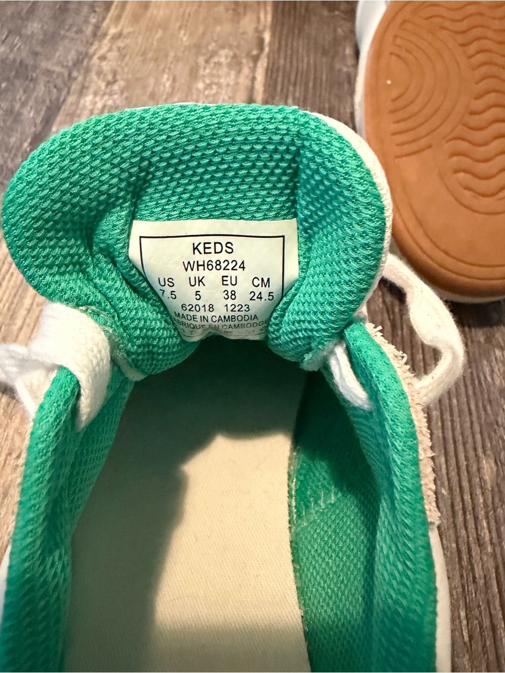 Keds Kids White, Beige & Green Low-Top Sneakers - Picture 4 of 5